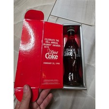 Vintage 1998 Diet Coke 40th Annual Grammy Awards Commemorative Glass Bottle Full