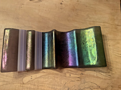 Unique Handmade Dichroic Fused Art  Glass Wine Holder