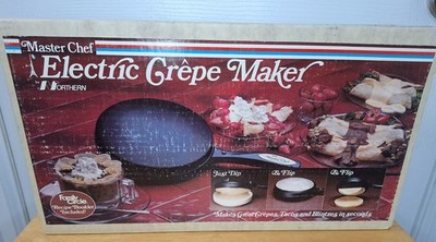 Master Chef Vintage Electric Crepe Maker  Model 8421 w Original Box USA