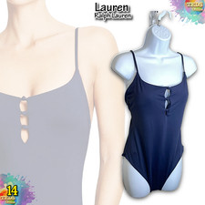 NWT Lauren Ralph Lauren 14 Knotted Keyhole 1 Pc Swimsuit 20601069M 145