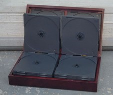 24 pc CD / DVD WOOD Storage Box BURGUNDY