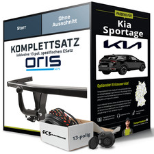 Für KIA Sportage IV Typ QL, QLE Anhängerkupplung starr +eSatz 13pol 18- Set NEU