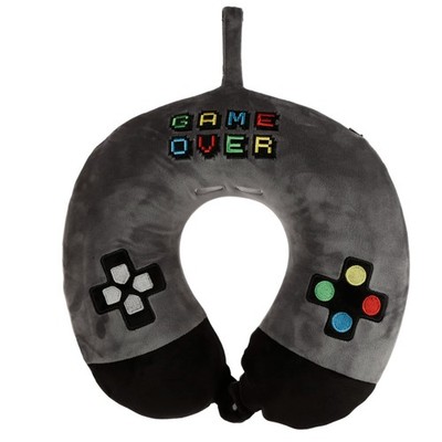 Puckator Memory Foam Reisekissen Nackenkissen Game Over Design Grau