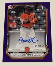 2026 Bowman Angel Guzman RC/1st Purple Prospect Auto /250 BPA-AG Giants