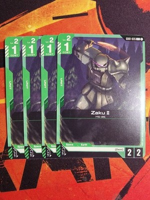 Gundam Card Game Zaku II GD01-035 C Playset Of 4 Newtype Rising NM