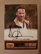 WALKING DEAD SEASON 4 AUTOGRAPH CARD ANDREW LINCOLN, RICK GRIMES SILVER FOIL AL3