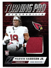 ROOKIE CARD MARVIN HARRISON JR Cardinals 2024 Zenith JERSEY RELIC TURNING PRO