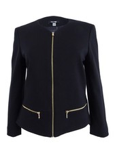 Nine West Women's Ponte Zip-Front Jacket 4, Black 782418386609