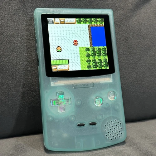 Game Boy Color FPGBC Console - IPS Screen + USB-C Rechargeable Blue Pearl Holo