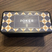 STERLING GOODS Texas Hold’em Poker Chips and 2 Decks Of Cards In Tin