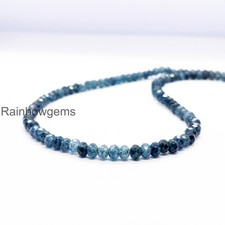 Blue Sapphire Beaded Necklace 4mm Faceted Rondelle Beads, Natural Sapphire Gemst