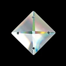 Asfour Chandelier Crystal 22mm (4-Hole) Square Beads Suncatcher Prism #2024