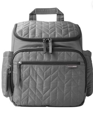 New Skip Hop Forma Gray Diaper Bag Backpack Stroller Straps Changing Pad NWT