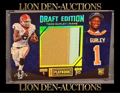 TODD GURLEY 2015 PLAYBOOK DRAFT EDITION DRAFT DAY STAGE JERSEY PATCH RC 1/1
