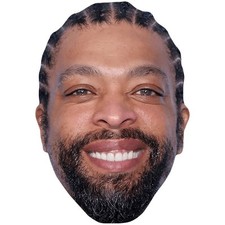 Deray Davis Beard Celebrity Mask, Flat Card Face, Fancy Dress Mask