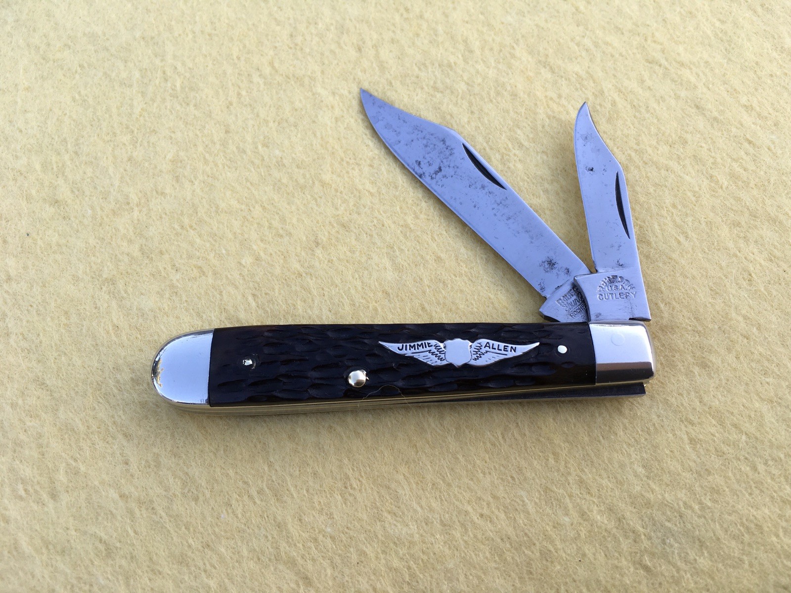 ROBESON 622100 “JIMMIE ALLEN” JACK KNIFE BONE HANDLE VINTAGE 1922-1940 USA