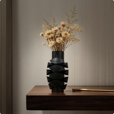 Deko-Vase mit 3D-Struktur modern Blumenvase minimalistisch für Tischdeko
