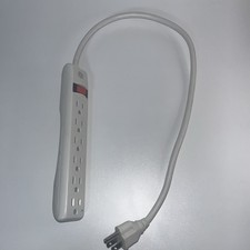 GE 2 Ft. Surge Protector With 6 Grounded Outlets White Pre Owned