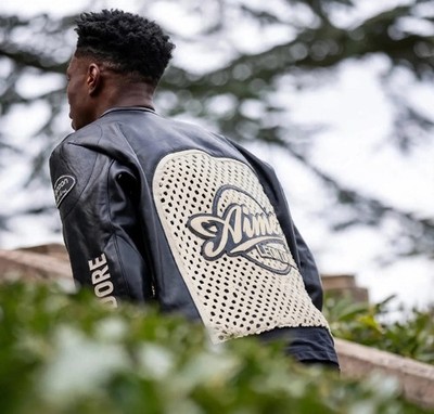 Vanson Leathers Aime Leon Dore Leather Jacket Black Beige