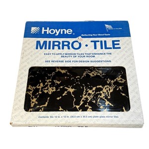 Hoyne Mirro Tile Black Gold Vein Mirror Wall Tiles Set 3 12x12 Glass Abstract