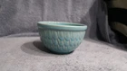 MCCOY USA LITTLE 5" POTTERY BOWL BLUE W/FISH SCALE DESIGN VERY CUTE & NO CHIPS