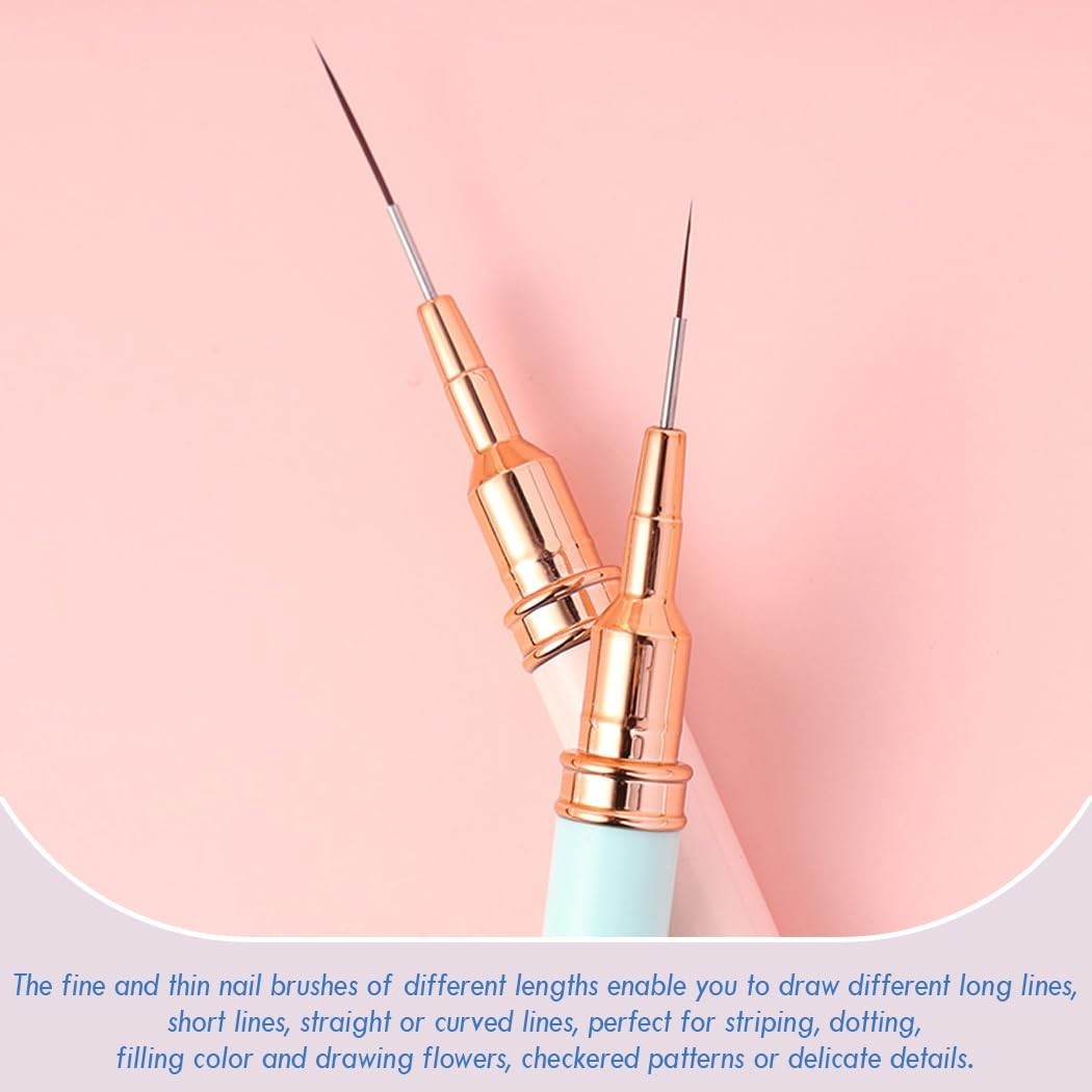 Nail Art Liner Brushes, 5Pcs Gel Polish Painting Art Design Pen Set Striping Bru