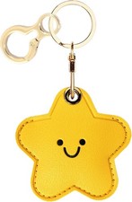 Leather Compatible with AirTag Keychain Holder Case,Cute Protective Tag Cover