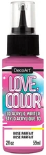 DecoArt Love Color 3D Acrylic Writers 2oz-Rose Parfait