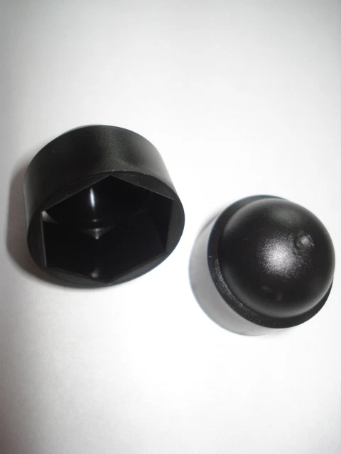 Lot de 4 cache vis noirs pvc pour écrou M5 clef plate 8mm bouchon hexagonal - Photo 1/1