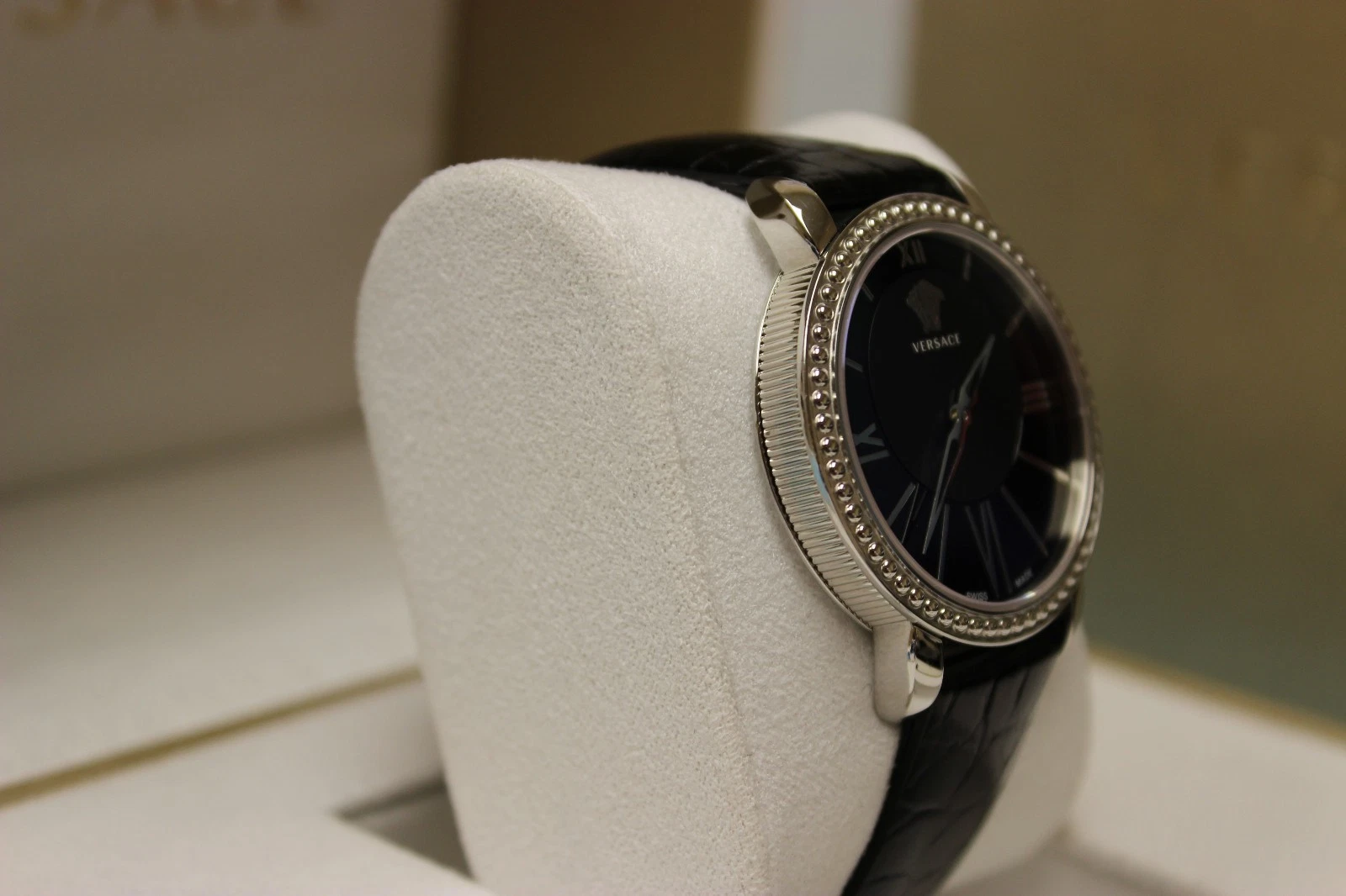 Orologio Versace Donna M6Q99D008 S009 Krios Pelle Nera Cristallo Zaffiro Nero