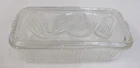 Vtg 1940's Federal Glass Ribbed Refrigerator Dish with Embossed Vegetable Lid