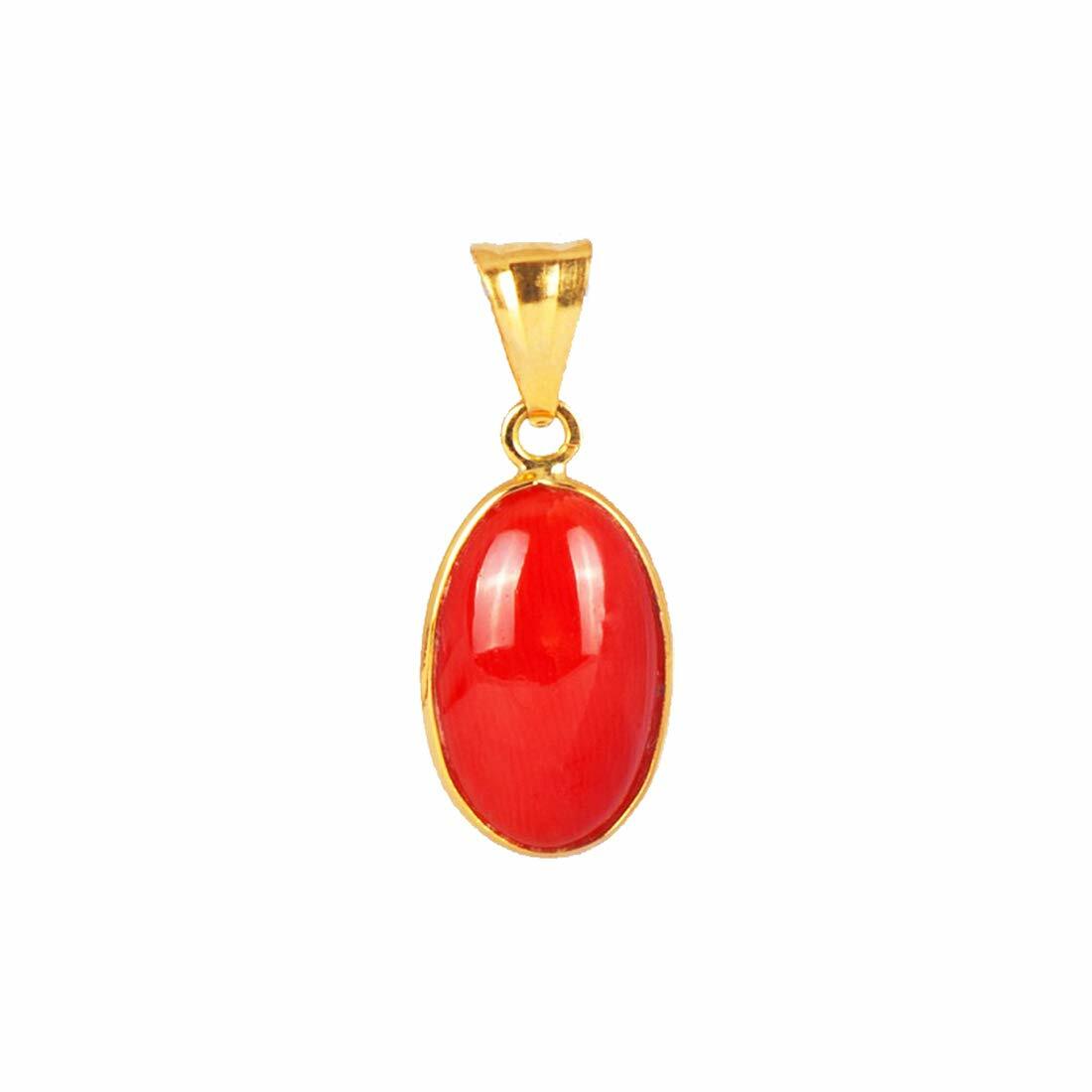 100% Natural Coral/Munga Gold Plated, Panchdhatu Pendant for Man