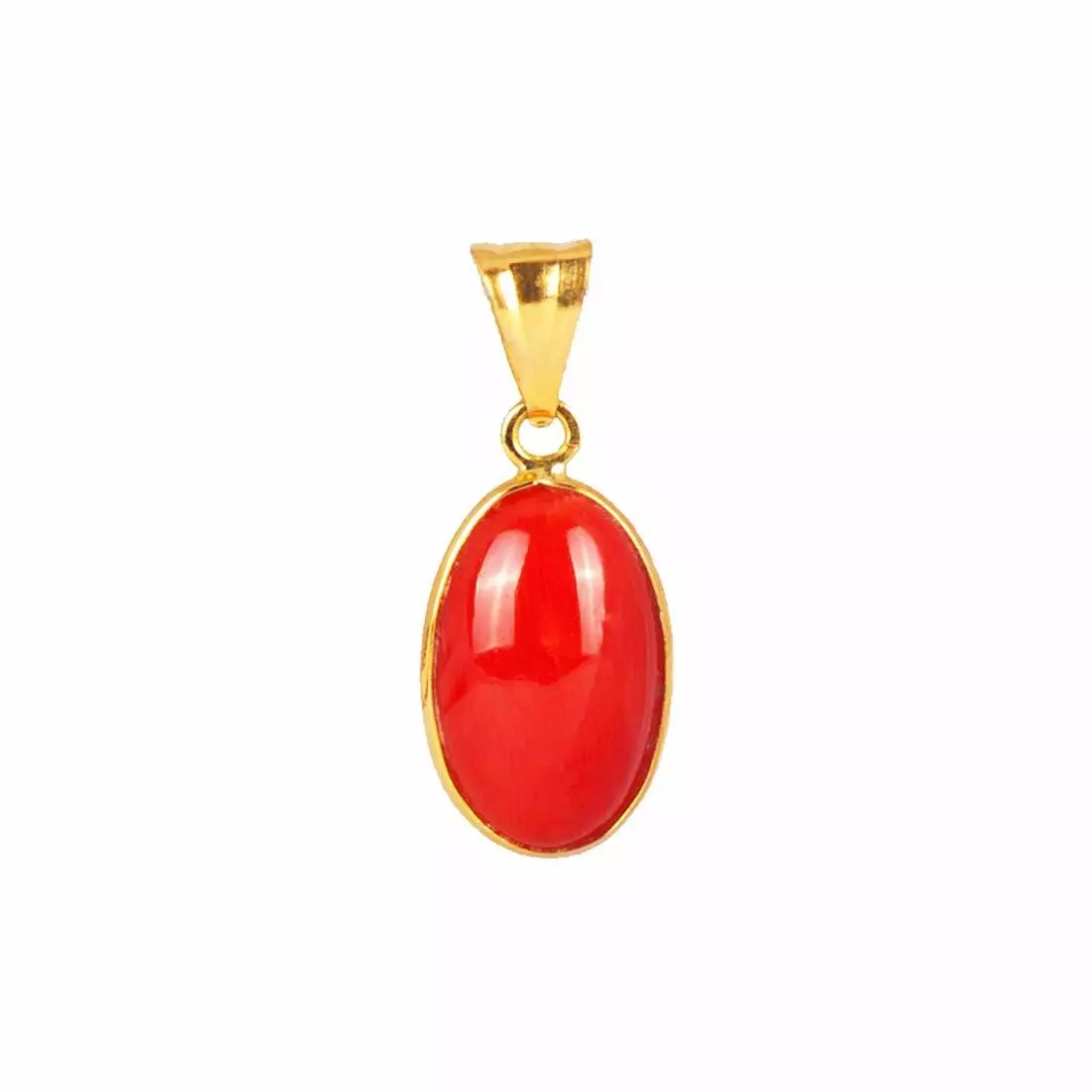 100 Natural Certified Coral Munga Gold Plated Panchdhatu Pendant