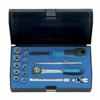 Gedore 1815652 D 20 EMU-3 Socket set 1/4'' UD 4-13 mm, 17 pieces