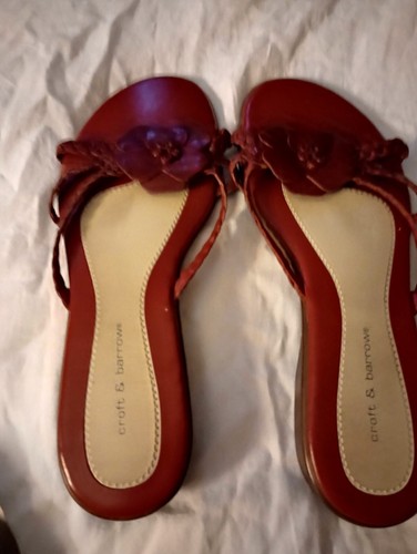 Croft And Barrow Women's Leather Upper Slides/Sandals Shoes 9.5 Medium - Picture 3 of 5