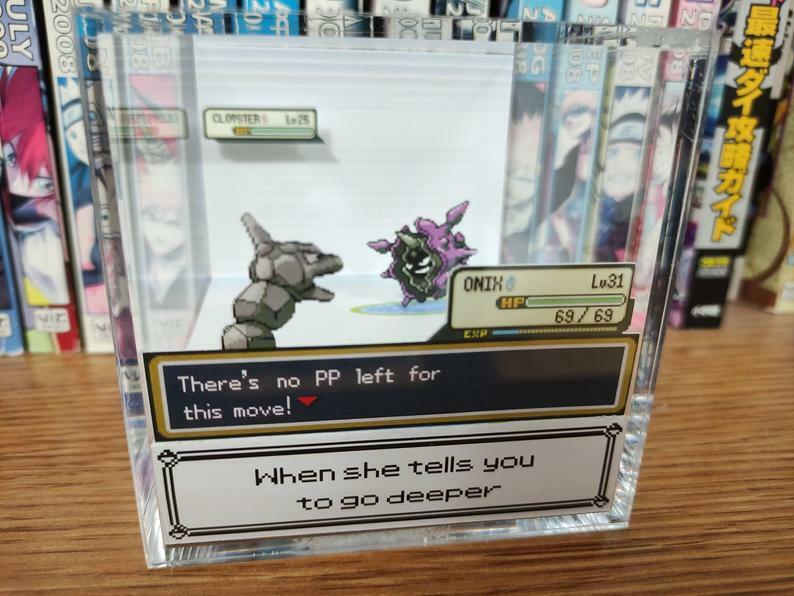 Pokemon Meme PP2 Encounter Handmade Diorama - Gameboy Gaming/Retro Cube -  Fanart