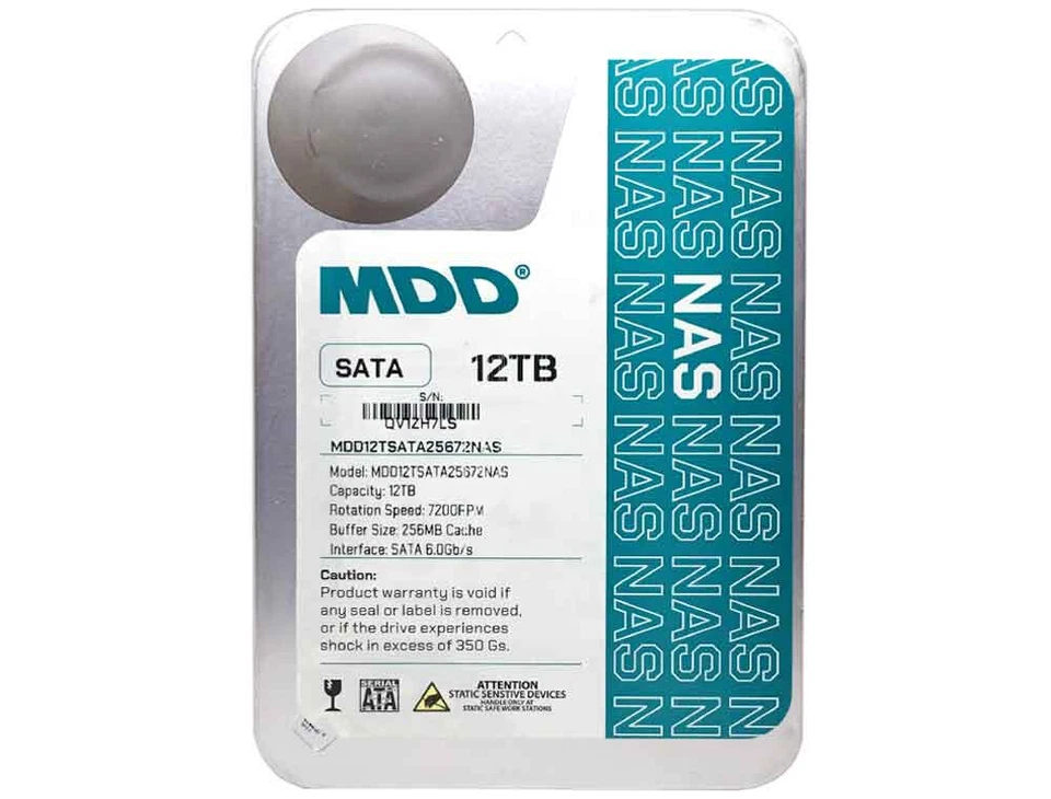 MDD 12TB 7200RPM 256MB Cache SATA 6.0Gb/s 3.5" NAS Hard Drive - 3 Year Warranty - Image 2 of 4