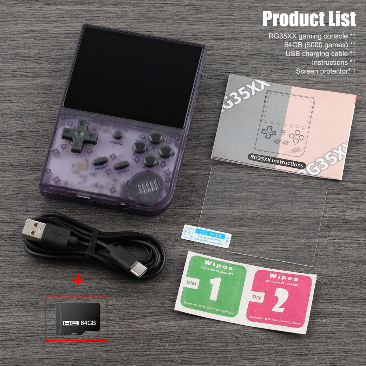PowKiddy RGB20S ゲーム機 パープル POWKIDDY RGB20S 3.5-Inch 4:3 IPS OGA Screen Open Source