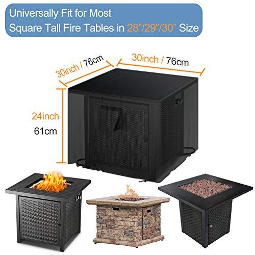 Fire Pit Cover Square 28 inch Firepit Covers for Propane Fire Pit Gas