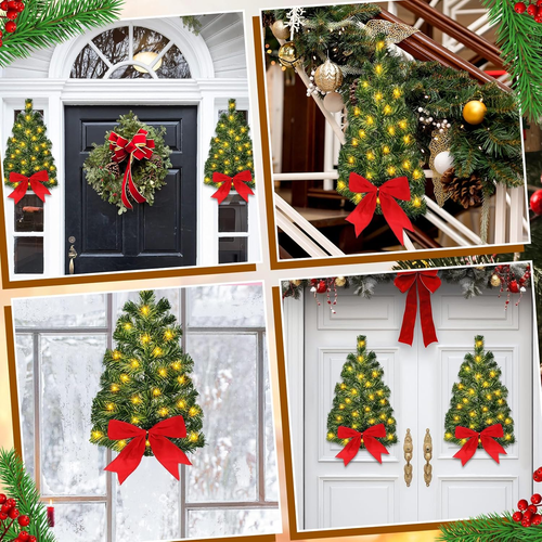 4 Pack Christmas Swags Christmas Staircase Decor Christmas Trees Garland for Sta - Picture 6 of 6