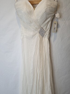 iModa Ivory Chiffon Crystal Diamante Brooch Ruched Flowy Evening Wedding Dress | eBay iModa Ivory Chiffon Crystal Diamante Brooch Ruched Flowy Evening Wedding Dress | eBay