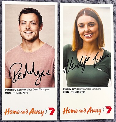 Home And Away Dean & Amber Fan Cards Patrick O'Connor & Maddy Jevic.