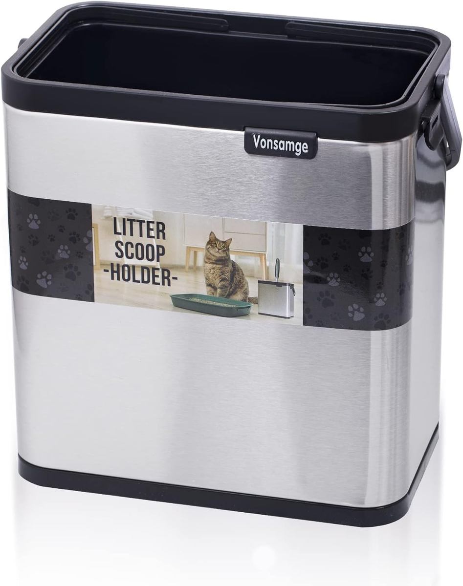 Universal Cat Litter Scoop Holder, Stainless Steel Small Portable