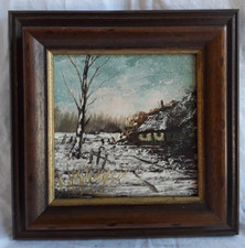 Ölgemälde Bauernkate signiert David Leinwand Keilrahmen vintage 70er gerahmt