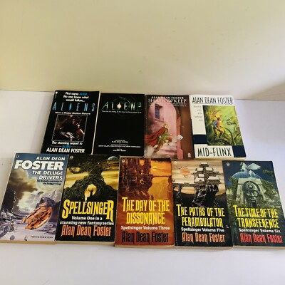 Alan Dean Foster Book Bundle x 9 Mixed Lot From Spellsinger, Aliens Etc