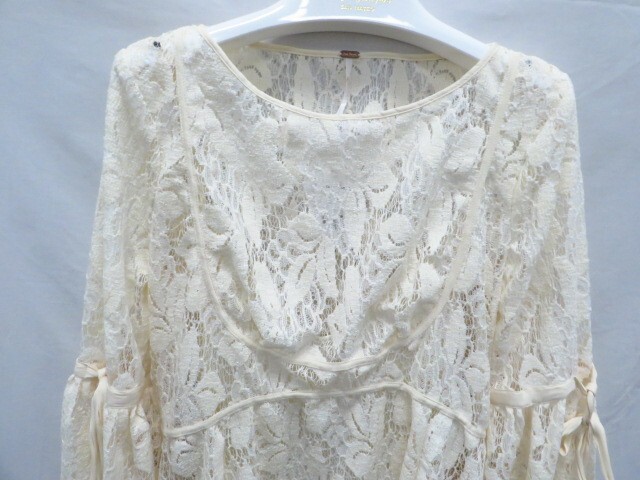 People OB725148 Long Sleeve Rubi Lace Mini Dress Ivory M for sale