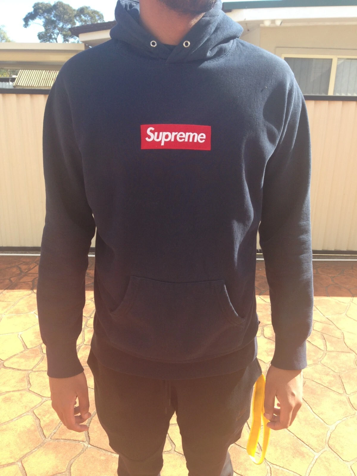 Supreme Box Logo Hoodie Dark Blue Large