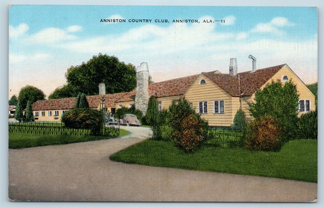 Postcard AL Anniston Vintage View Anniston Country Club Golf Course 