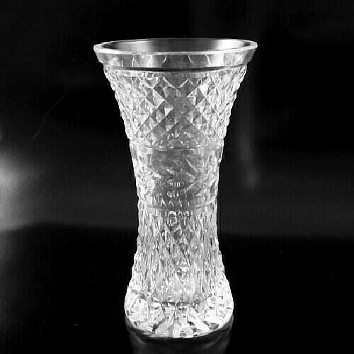 WATERFORD Crystal Diamond Band 6" Vase - Picture 1 of 4