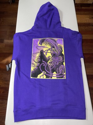 Crunchyroll x Godzilla Zumiez Menu0026#039;s In Hell Purple Hoodie Size Medium  | eBay